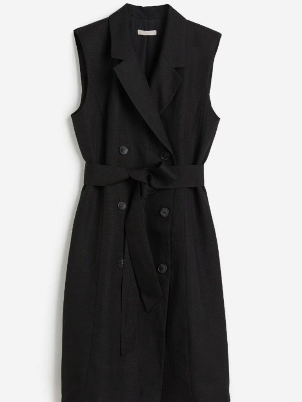 Linen-blend blazer dress in Black (Size Medium(